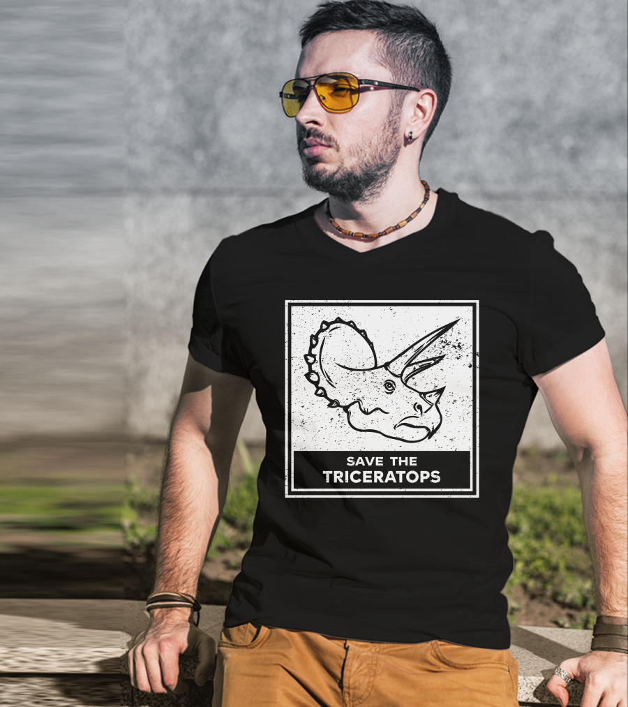 Save The Triceratops Dinosaur Awareness T-Shirt