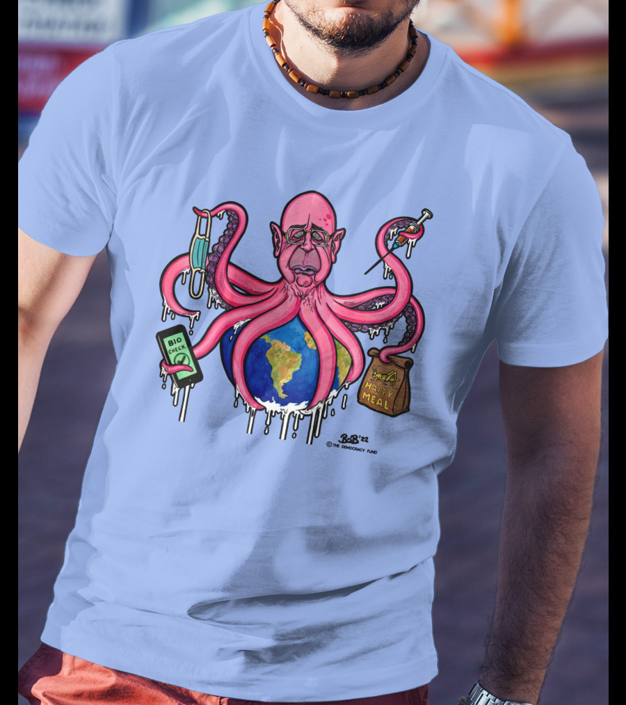 Schwabtopus Earth Bio Check Mask Happy Meal Dripping Syringe T-Shirt