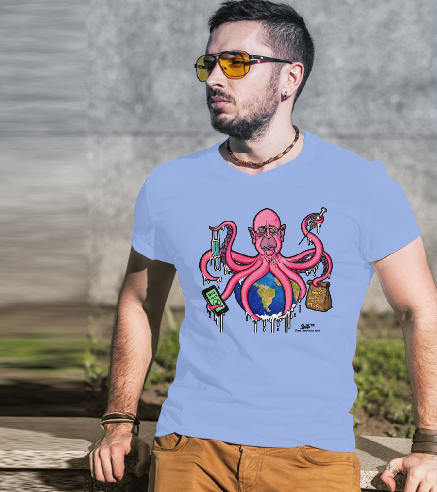 Schwabtopus Earth Bio Check Mask Happy Meal Dripping Syringe T-Shirt