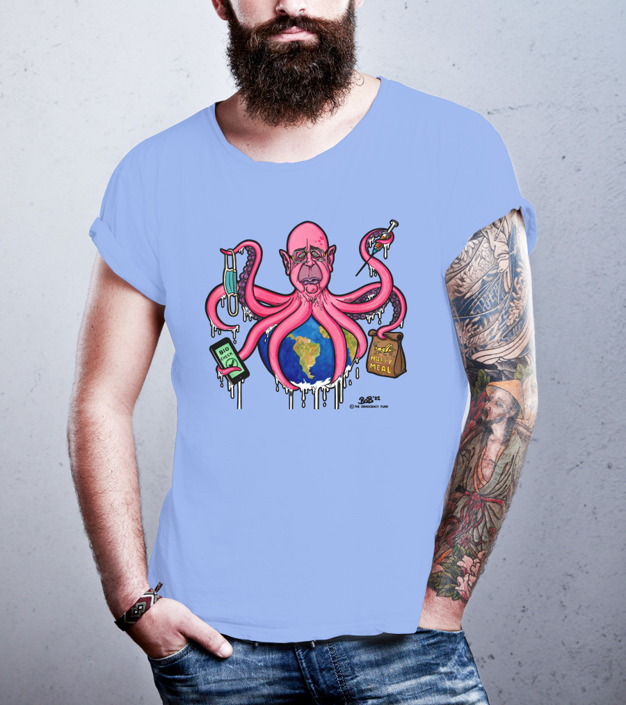 Schwabtopus Earth Bio Check Mask Happy Meal Dripping Syringe T-Shirt