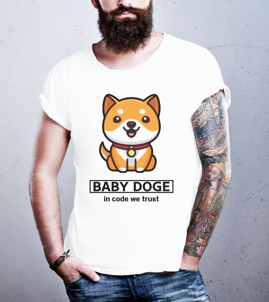 Baby Doge In Code We Trust Kawaii Shiba Inu Puppy T-Shirt
