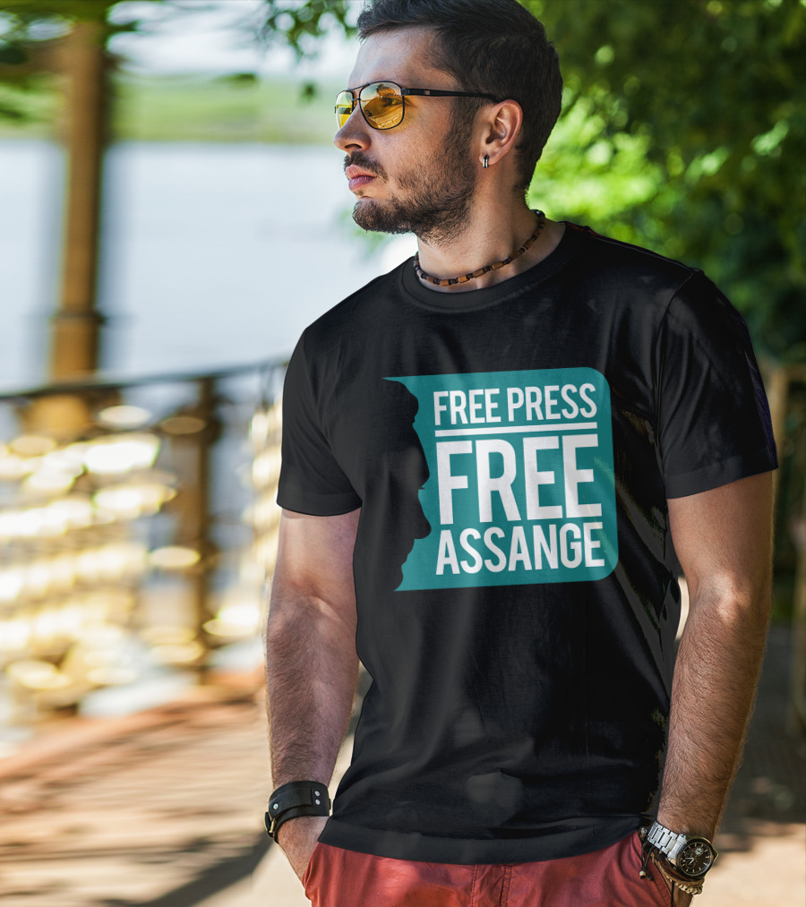 Free Press Free Assange Silhouette Campaign T-Shirt