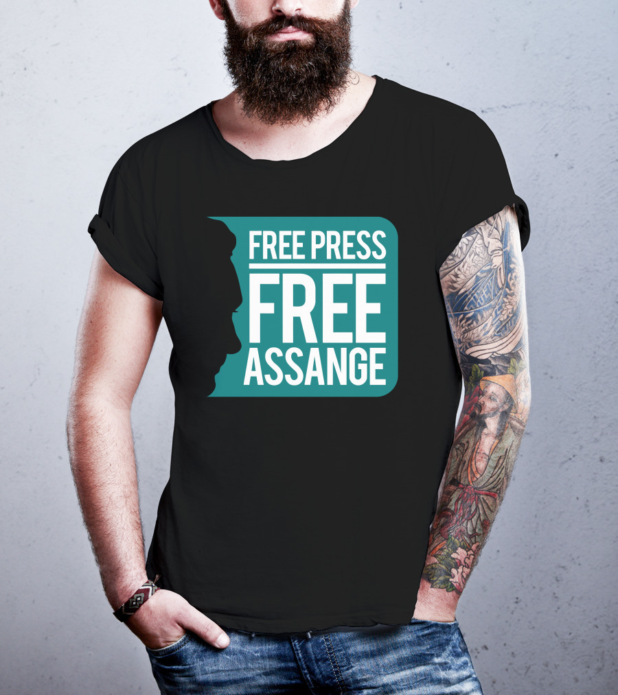 Free Press Free Assange Silhouette Campaign T-Shirt