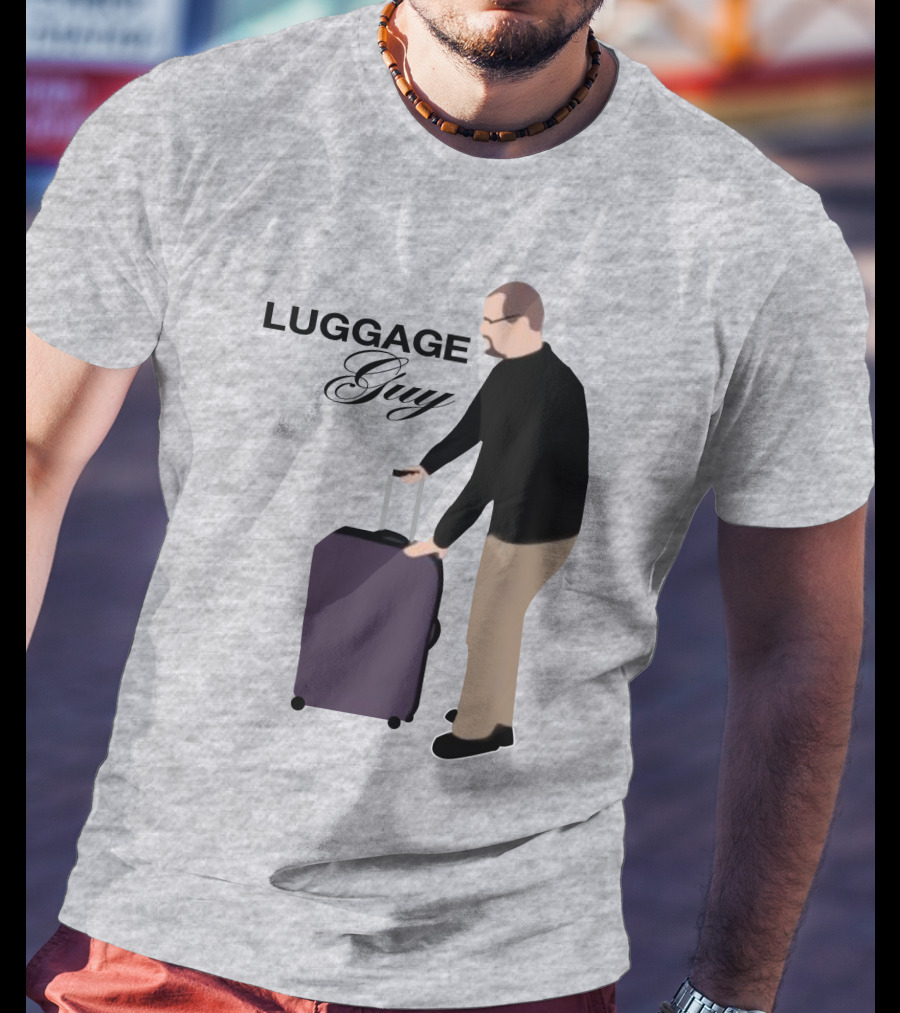 Luggage Guy Barstool Icon With Rolling Suitcase T-Shirt