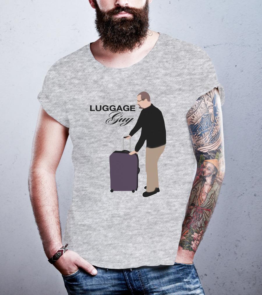 Luggage Guy Barstool Icon With Rolling Suitcase T-Shirt
