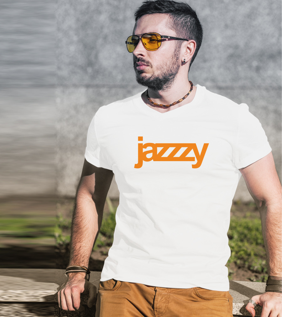 Tisakorean Jazzzy Bold Orange Text T-Shirt