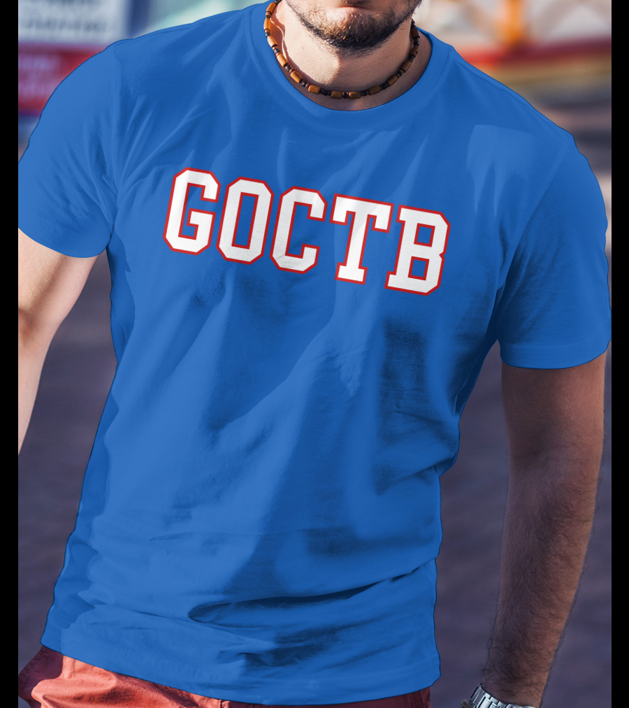 GOCTB 26 S Store Bold Lettering On Blue T-Shirt
