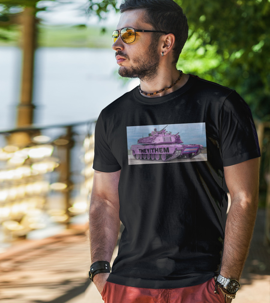 Us Tank They Them Purple Tank T-Shirt