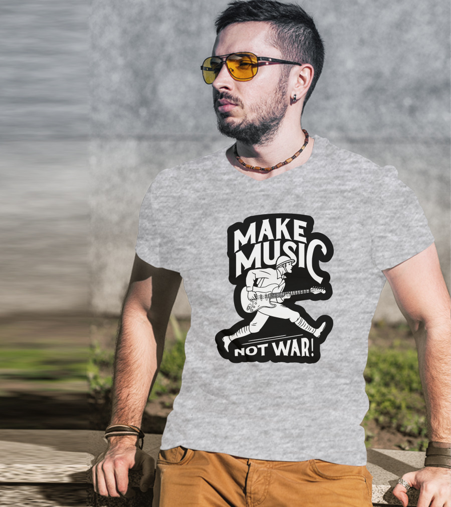 Make Music Not War Mattpinfield Vintage Soldier Guitar T-Shirt