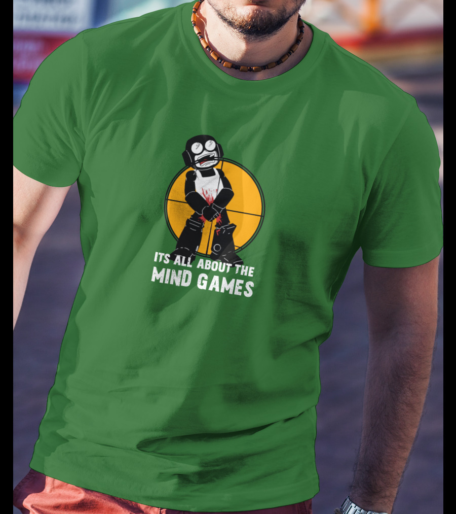 Its All About The Mind Games Targeted Character With Bloodstained Bat T-Shirt