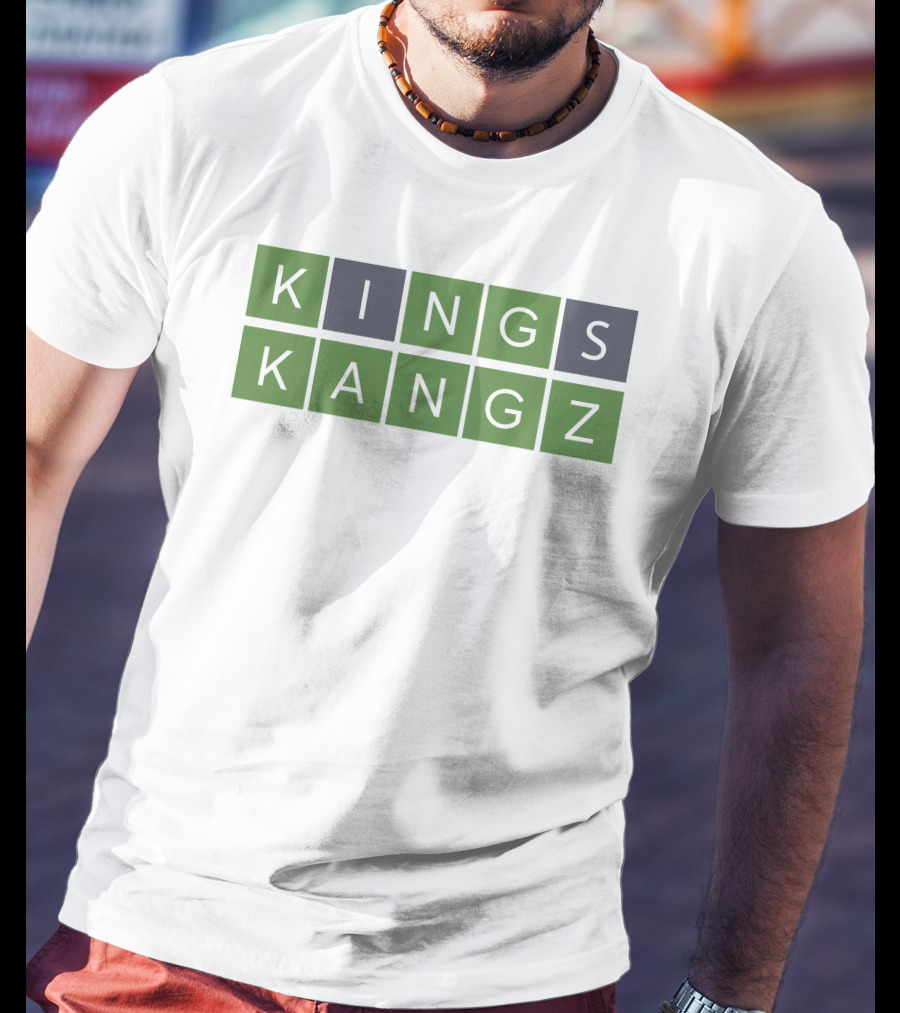 Kangz Kings Word Puzzle Green Blocks T-Shirt