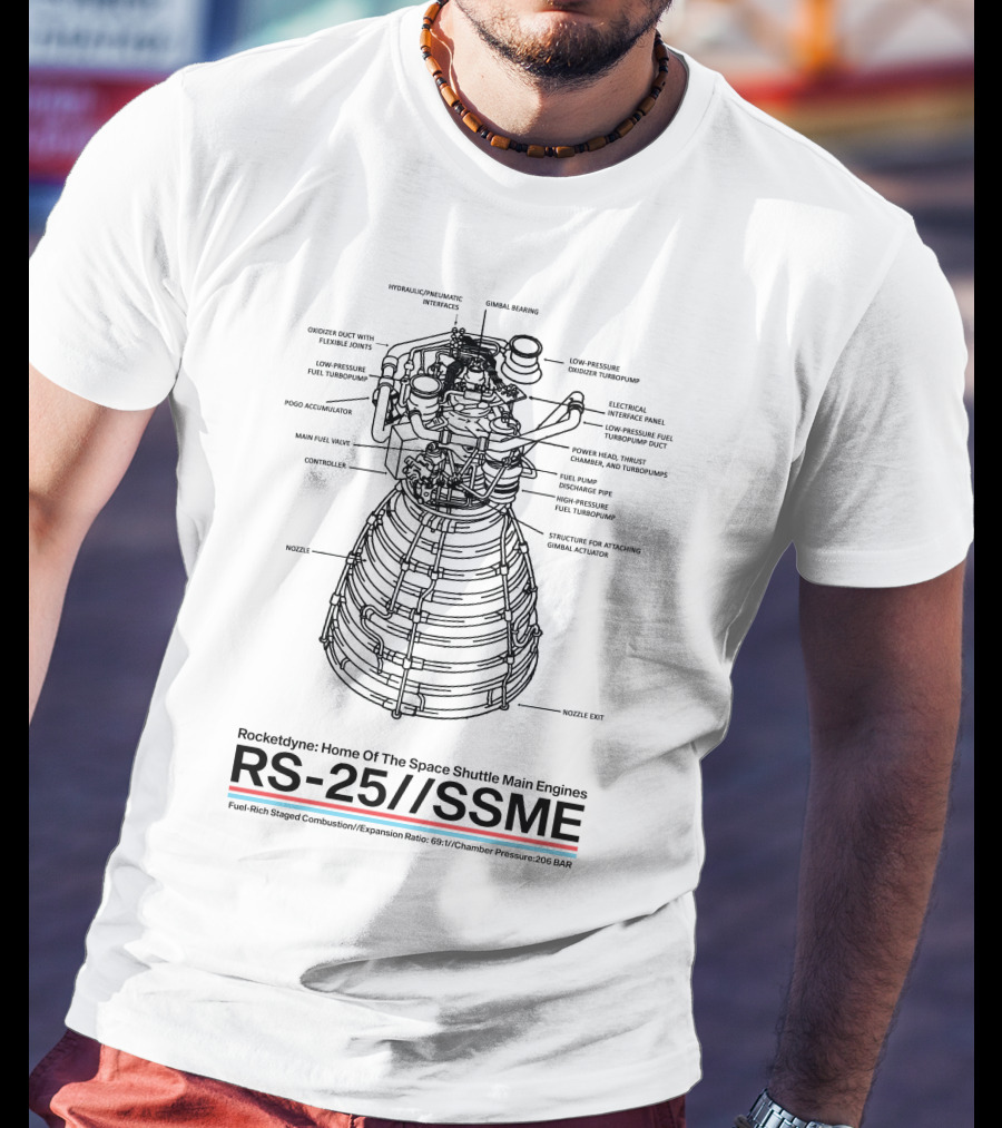Rocketdyne RS-25 SSME Diagram Everyday Astronaut Store T-Shirt