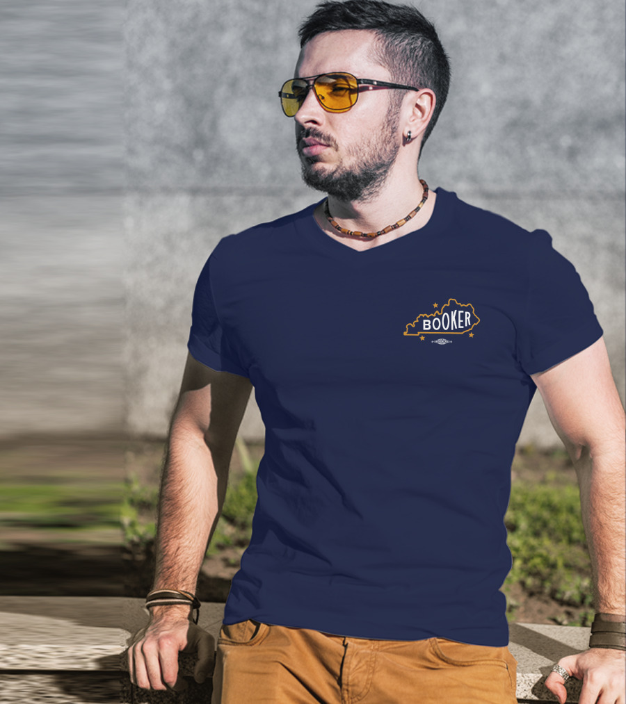 Booker Kentucky Outline With Stars Booker4ky Charles Booker Store T-Shirt