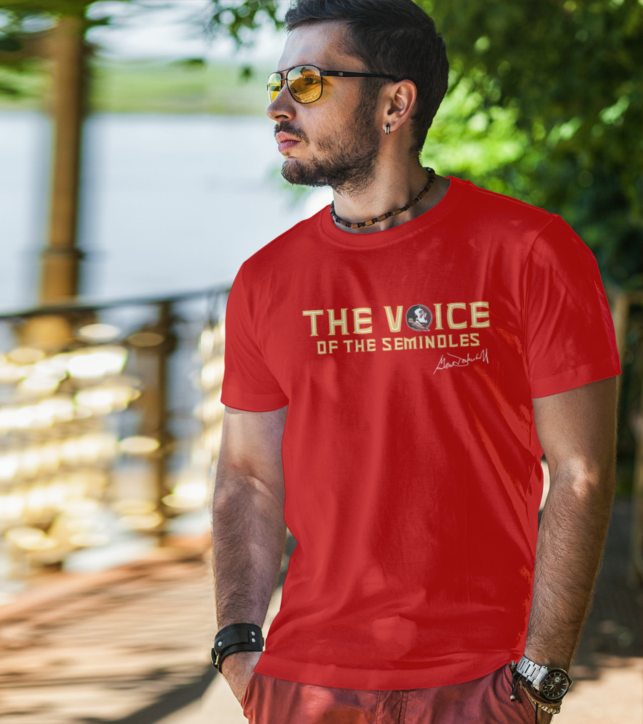 The Voice Of The Seminoles Gene Deckerhoff Signature With Florida State Seminoles T-Shirt