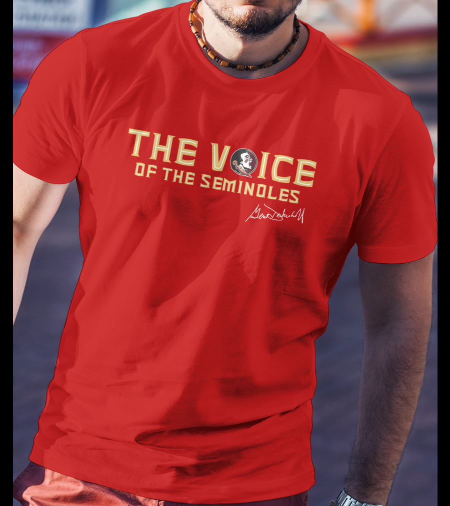 The Voice Of The Seminoles Gene Deckerhoff Signature With Florida State Seminoles T-Shirt