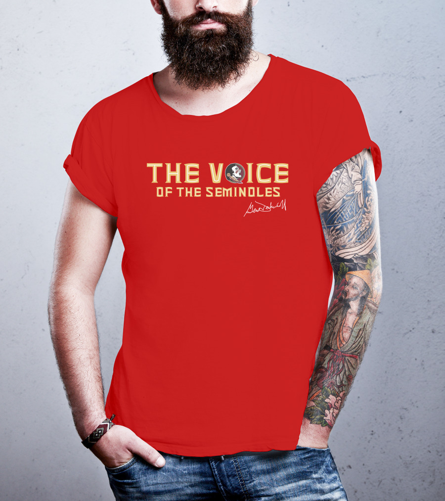 The Voice Of The Seminoles Gene Deckerhoff Signature With Florida State Seminoles T-Shirt