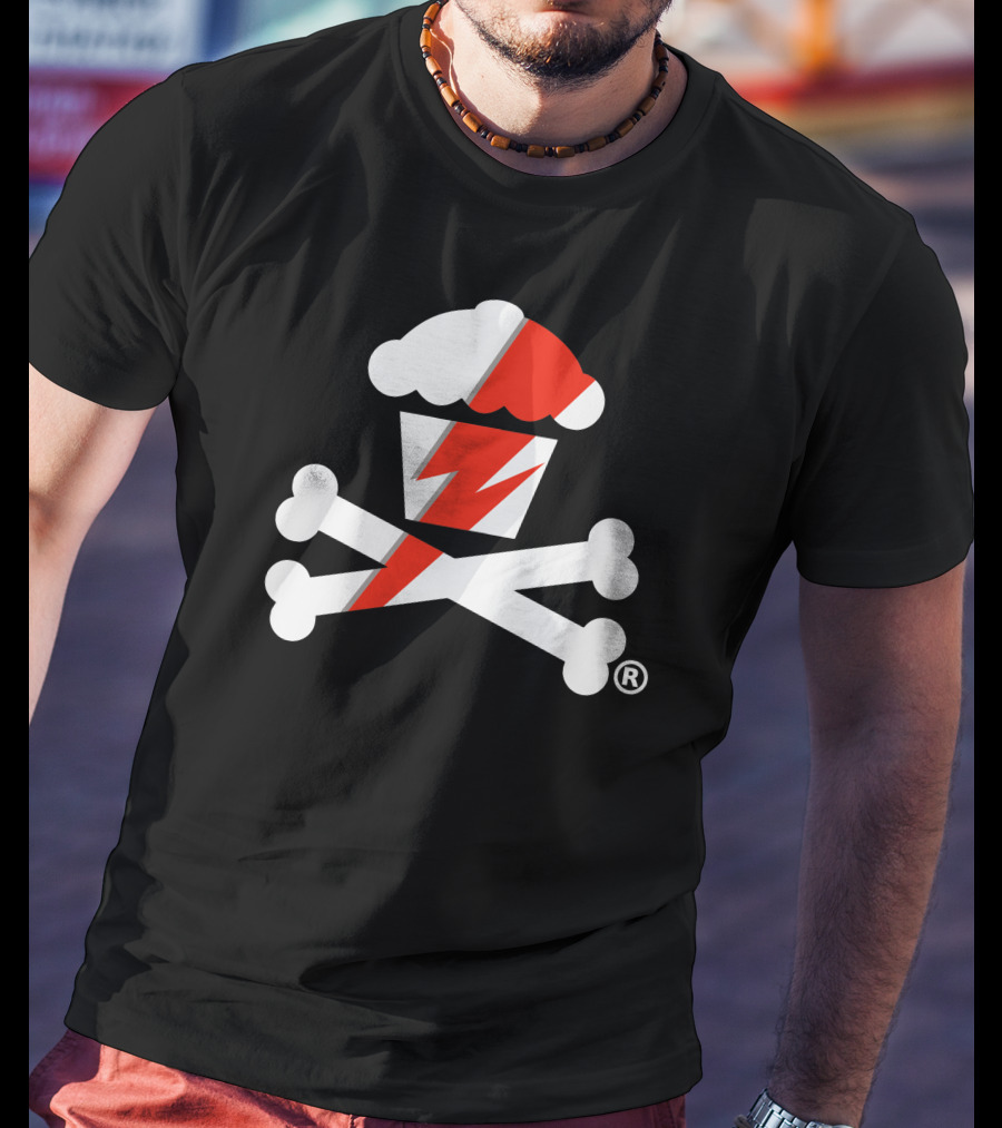 James Gunn Cupcake Crossbones Logo With Lightning Bolt T-Shirt