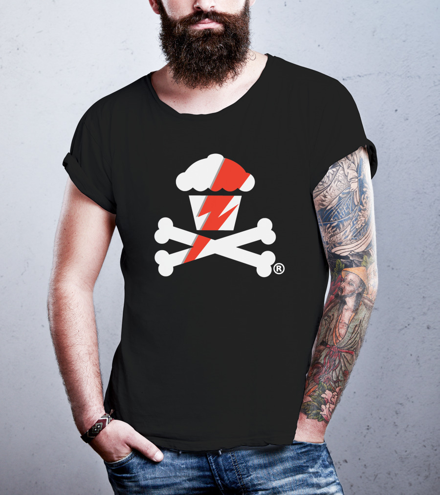 James Gunn Cupcake Crossbones Logo With Lightning Bolt T-Shirt