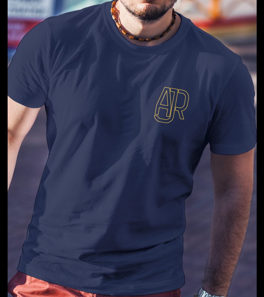 AJR Band Logo Navy Yellow T-Shirt