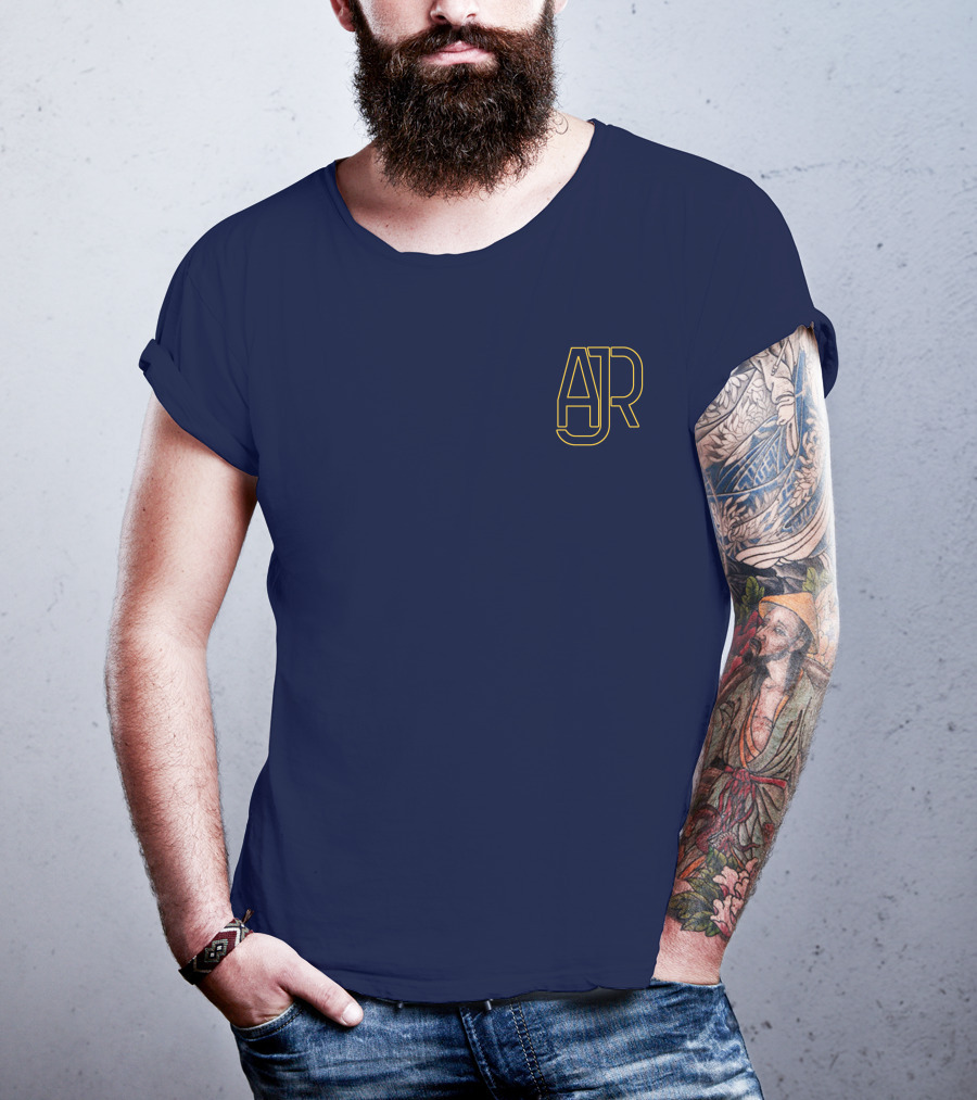 AJR Band Logo Navy Yellow T-Shirt