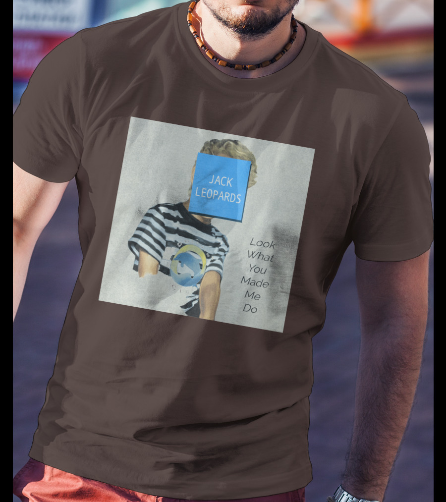 Jack Leopards Look What You Made Me Do Striped Shirt Blue Square T-Shirt