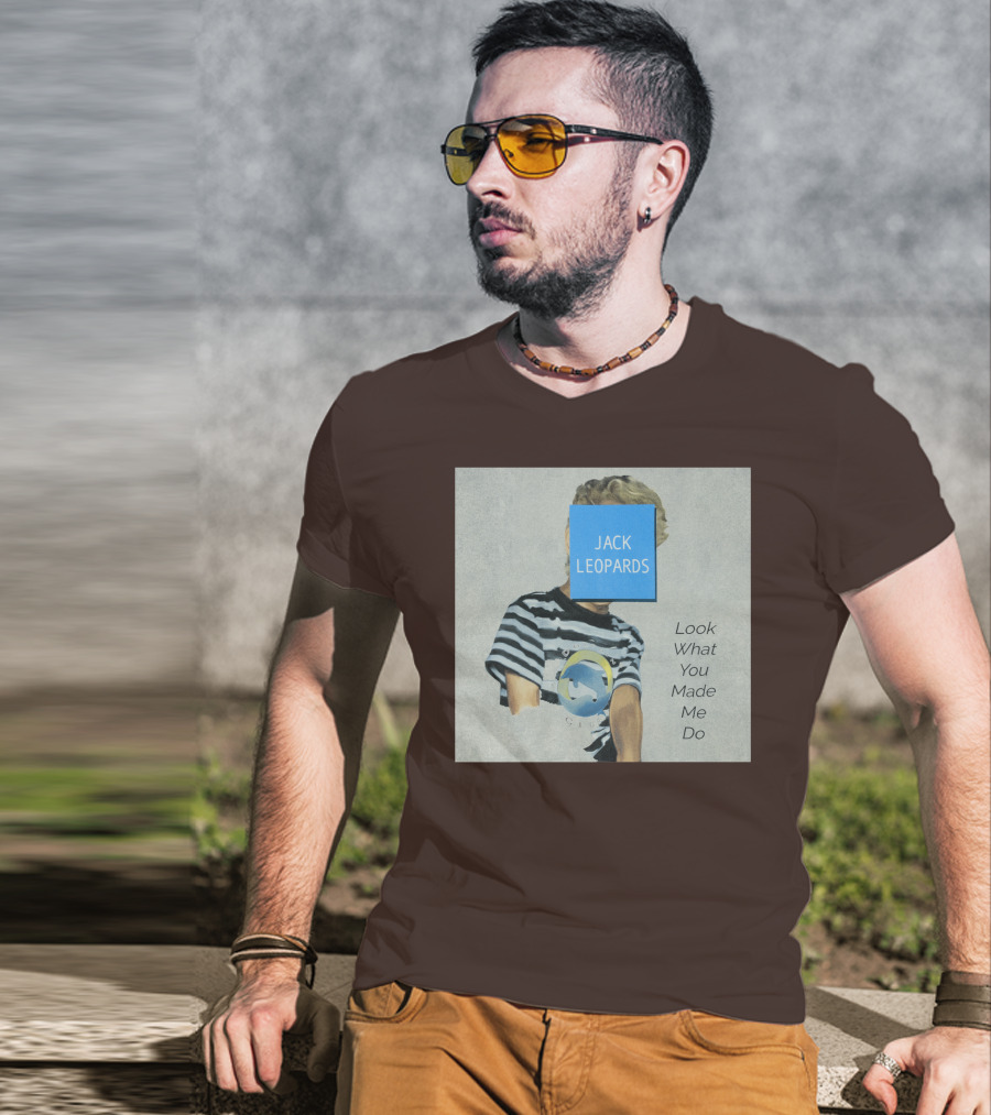 Jack Leopards Look What You Made Me Do Striped Shirt Blue Square T-Shirt