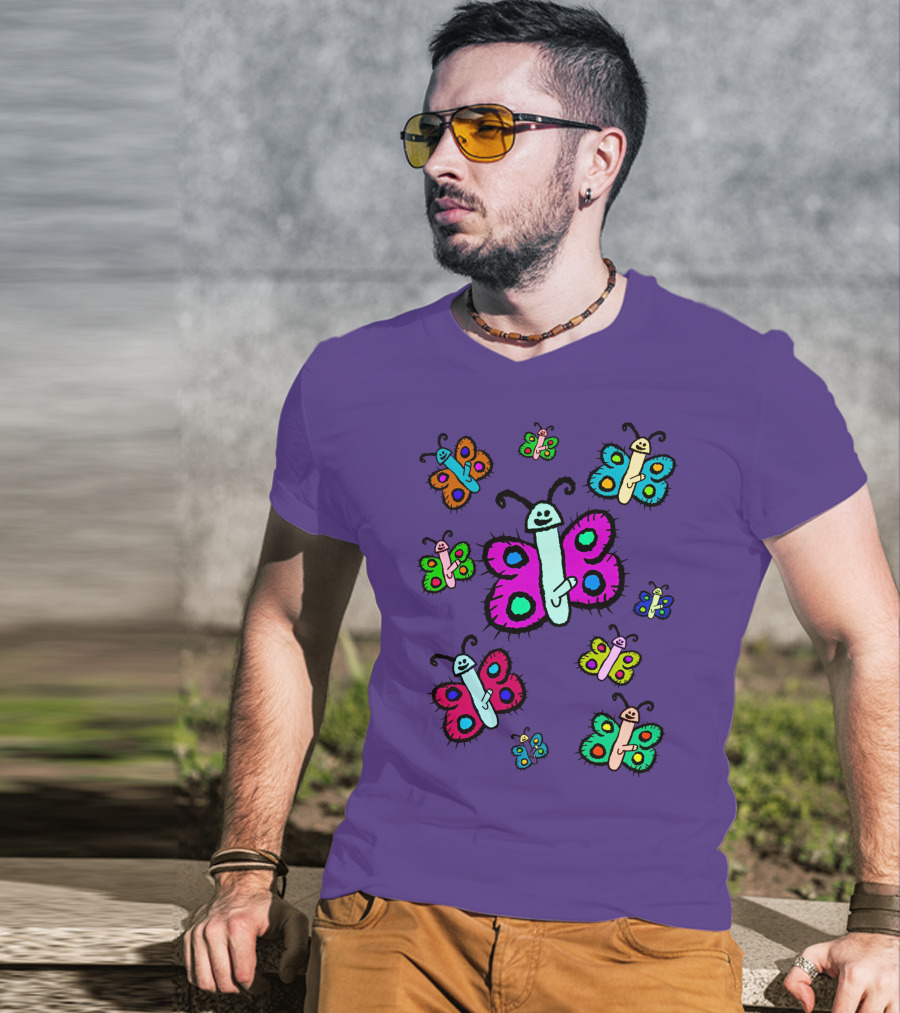 Teen Hearts Merch Wienerflys Colorful Butterfly Characters T-Shirt