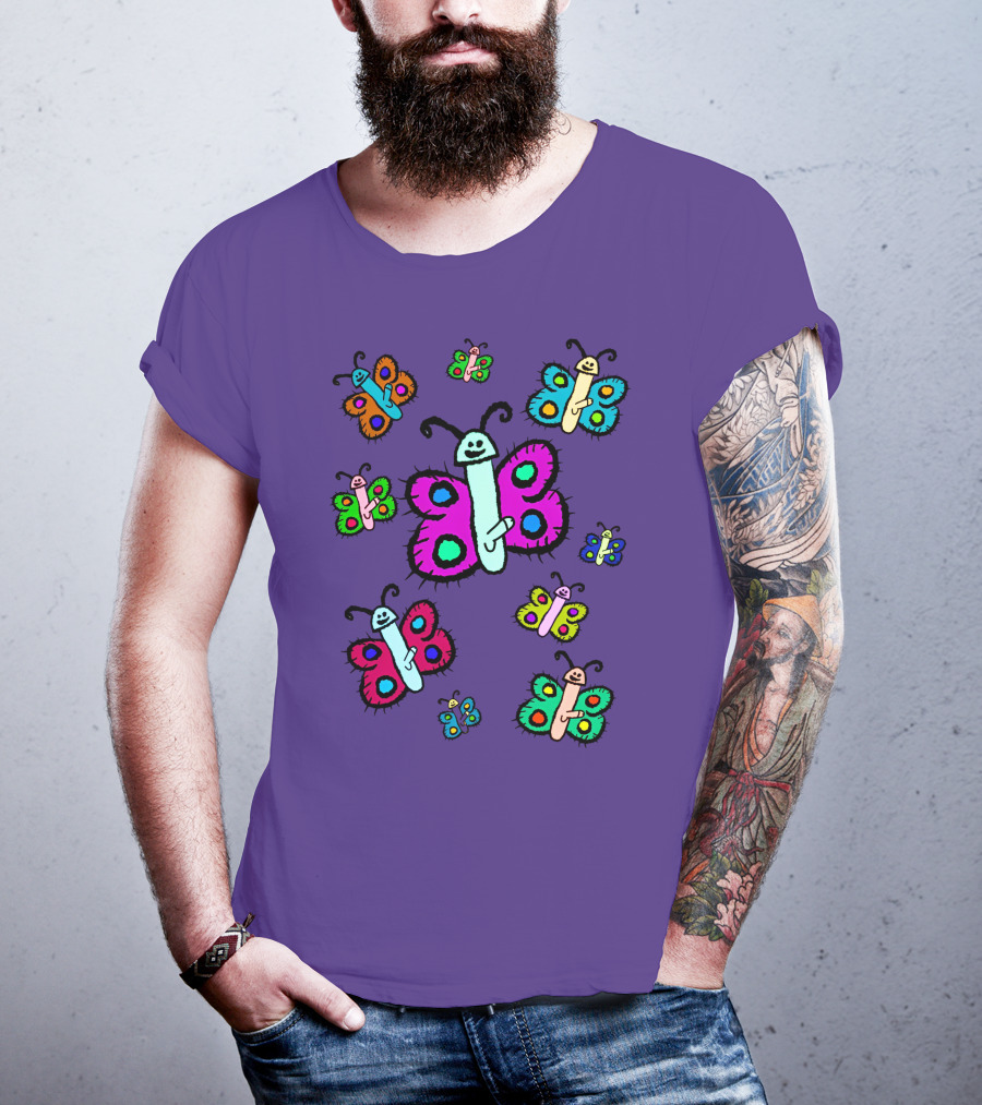 Teen Hearts Merch Wienerflys Colorful Butterfly Characters T-Shirt