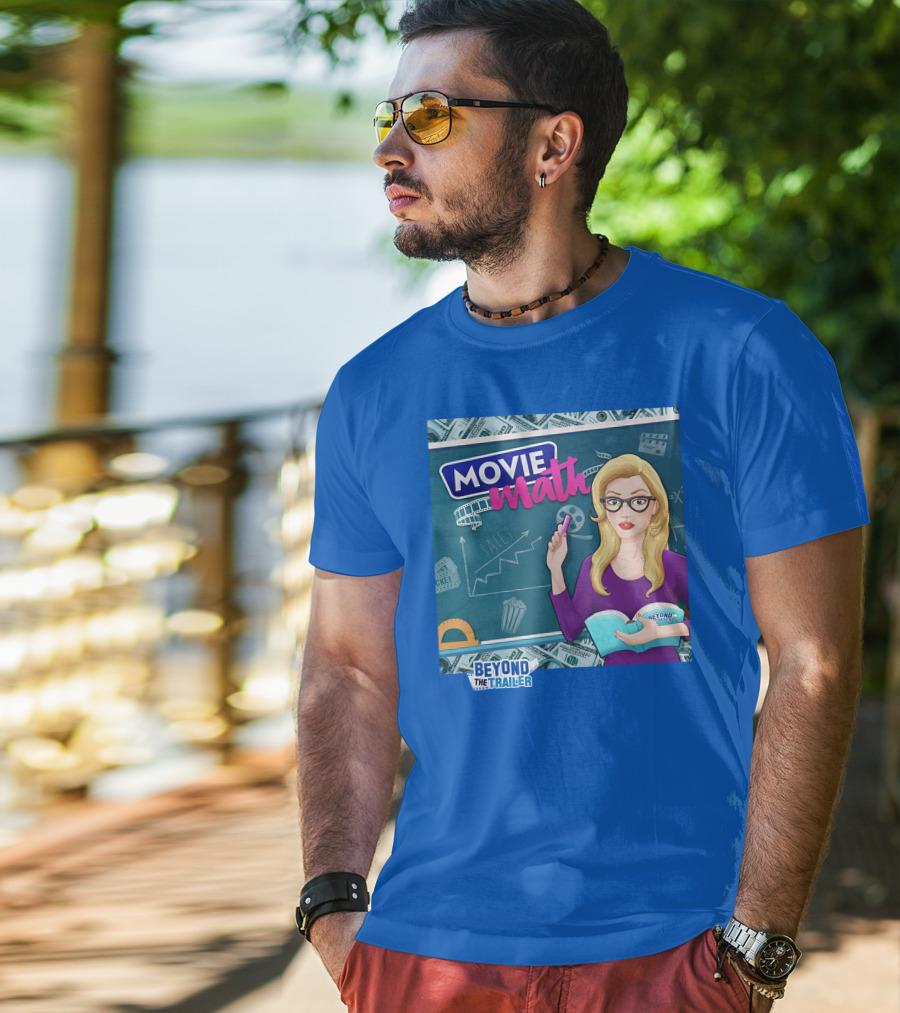 Beyond The Trailer Movie Math Insights With Blonde Woman Holding Book And Remote T-Shirt