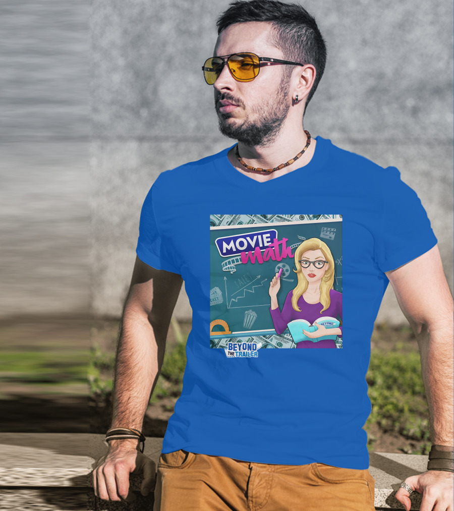 Beyond The Trailer Movie Math Insights With Blonde Woman Holding Book And Remote T-Shirt