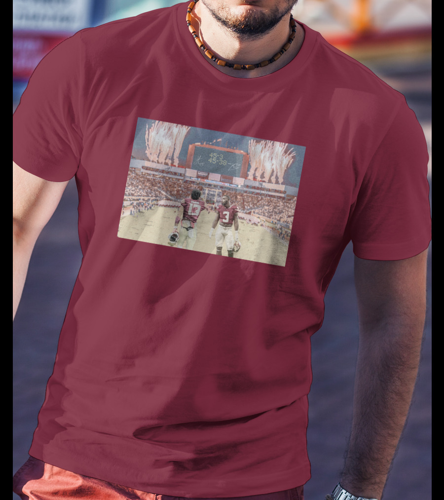 Treybenson3 State Champs 15-3 45-38 Collab Wht T-Shirt
