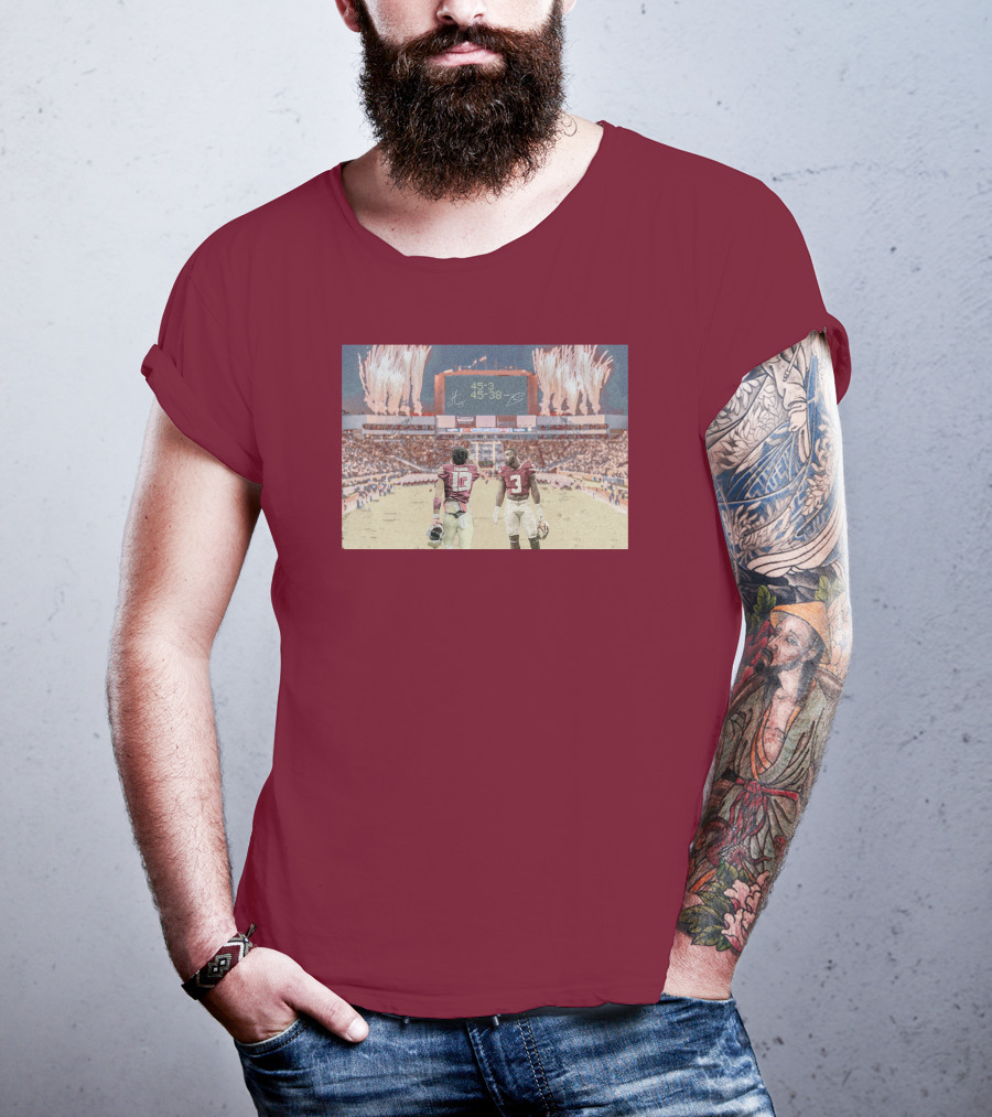Treybenson3 State Champs 15-3 45-38 Collab Wht T-Shirt