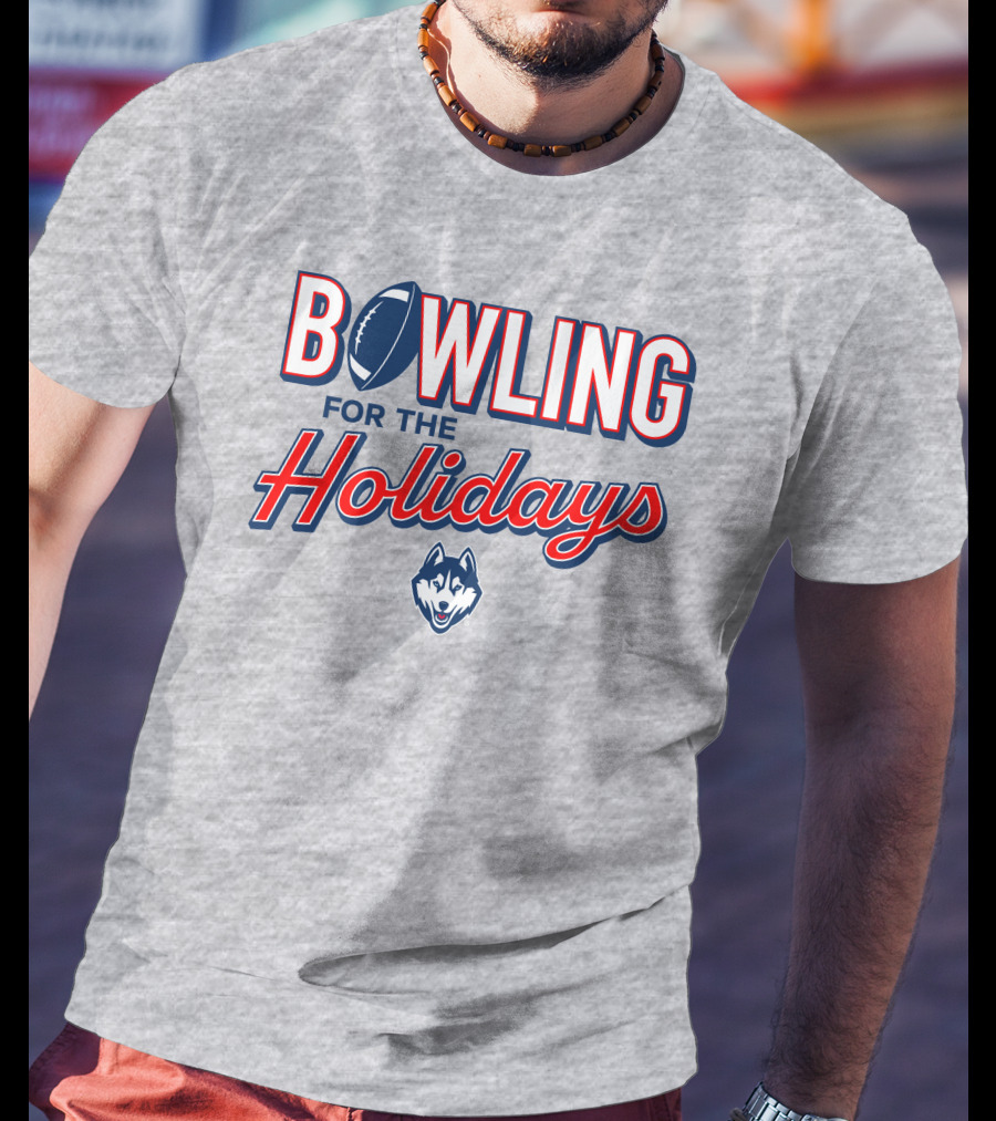 Uconn Huskies Bowling For The Holidays Football T-Shirt