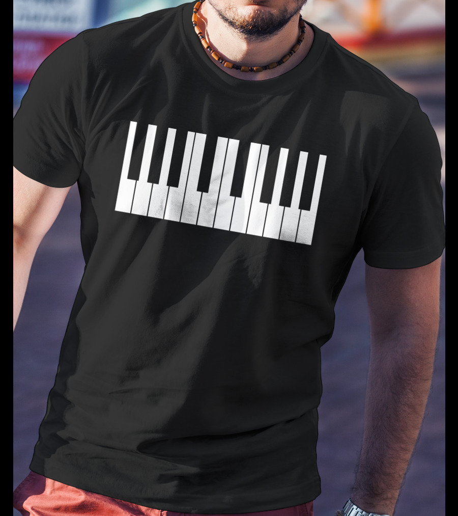 Threatening Black And White Cursed Piano Notation T-Shirt