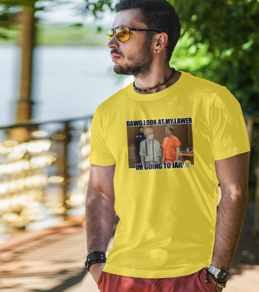 Dawg Look At My Lawer I'm Going To Jail Emoji Anime Character Courtroom T-Shirt