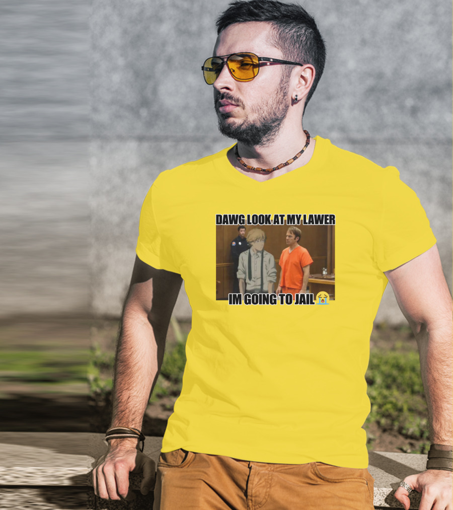 Dawg Look At My Lawer I'm Going To Jail Emoji Anime Character Courtroom T-Shirt