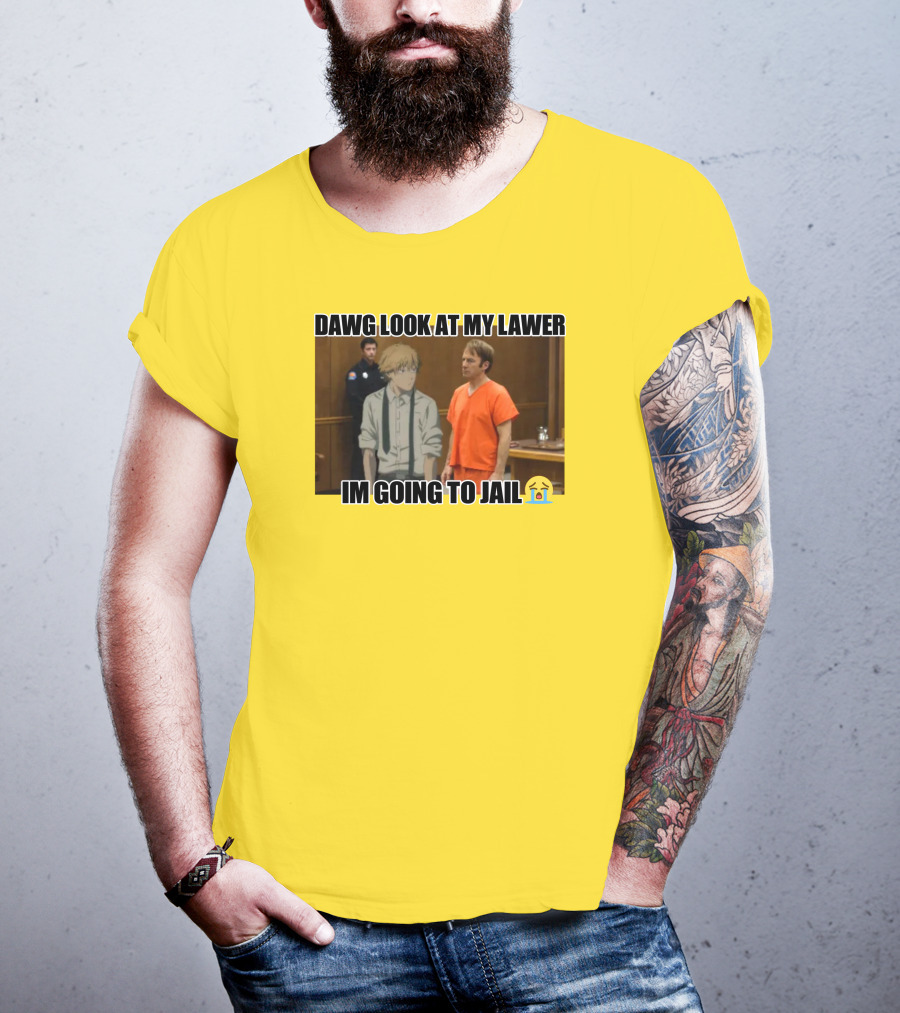 Dawg Look At My Lawer I'm Going To Jail Emoji Anime Character Courtroom T-Shirt