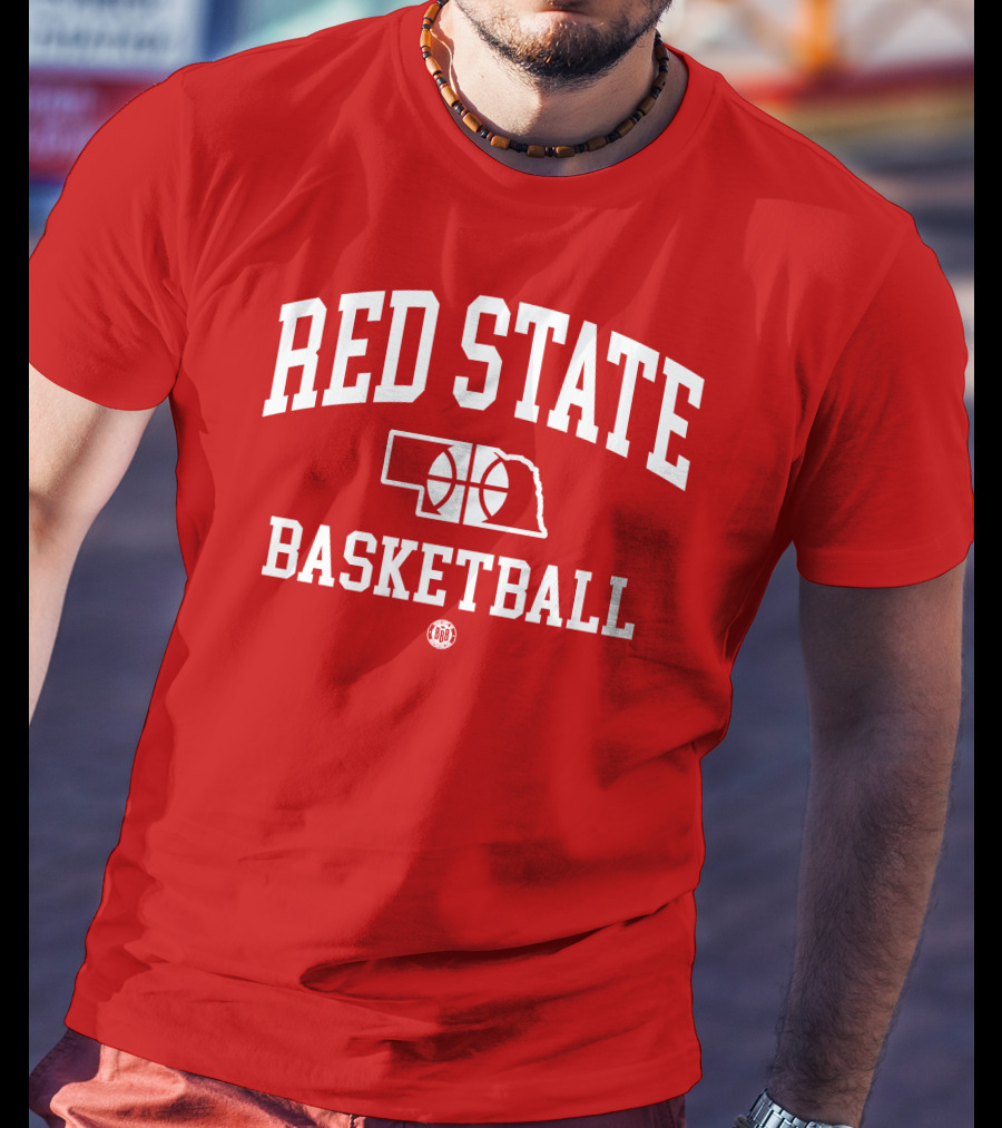 Red State Basketball Nebraska Outline Bbbprinting T-Shirt