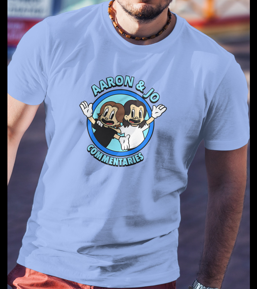 Crowdmade Aaron And Jo Commentaries Cartoon Style Blue Circle T-Shirt