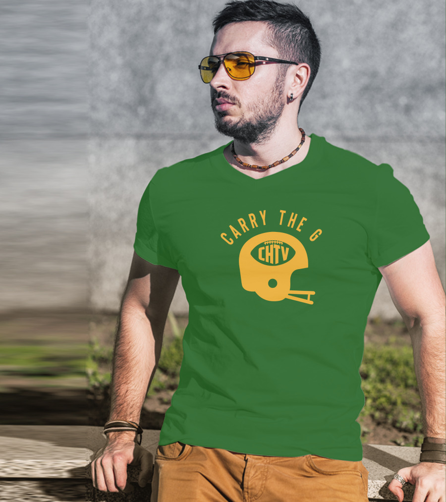 Cheeseheadtv Carry The G Football Helmet CHTV T-Shirt