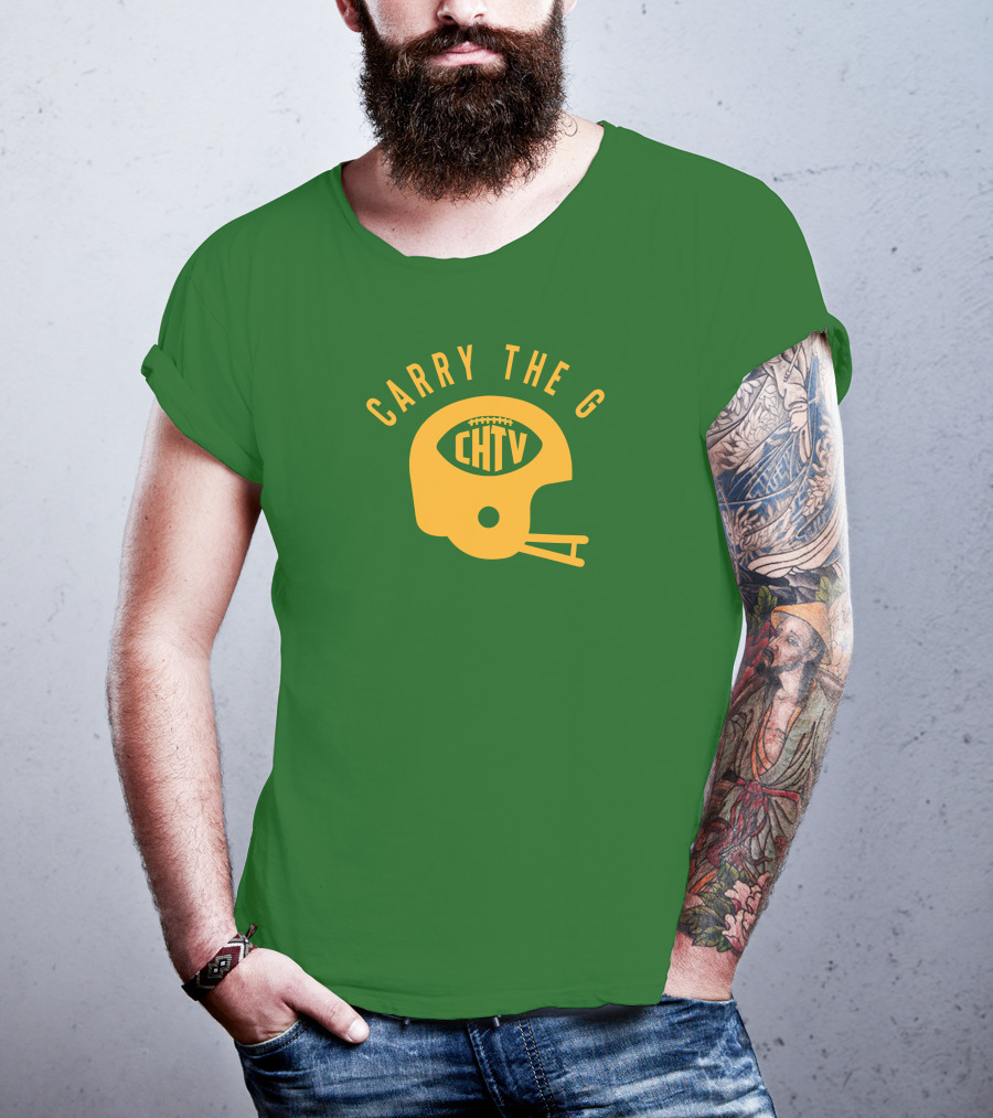 Cheeseheadtv Carry The G Football Helmet CHTV T-Shirt