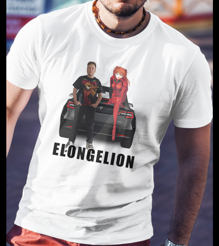 Goofyahhtees Elongelion Tesla Anime Fusion T-Shirt