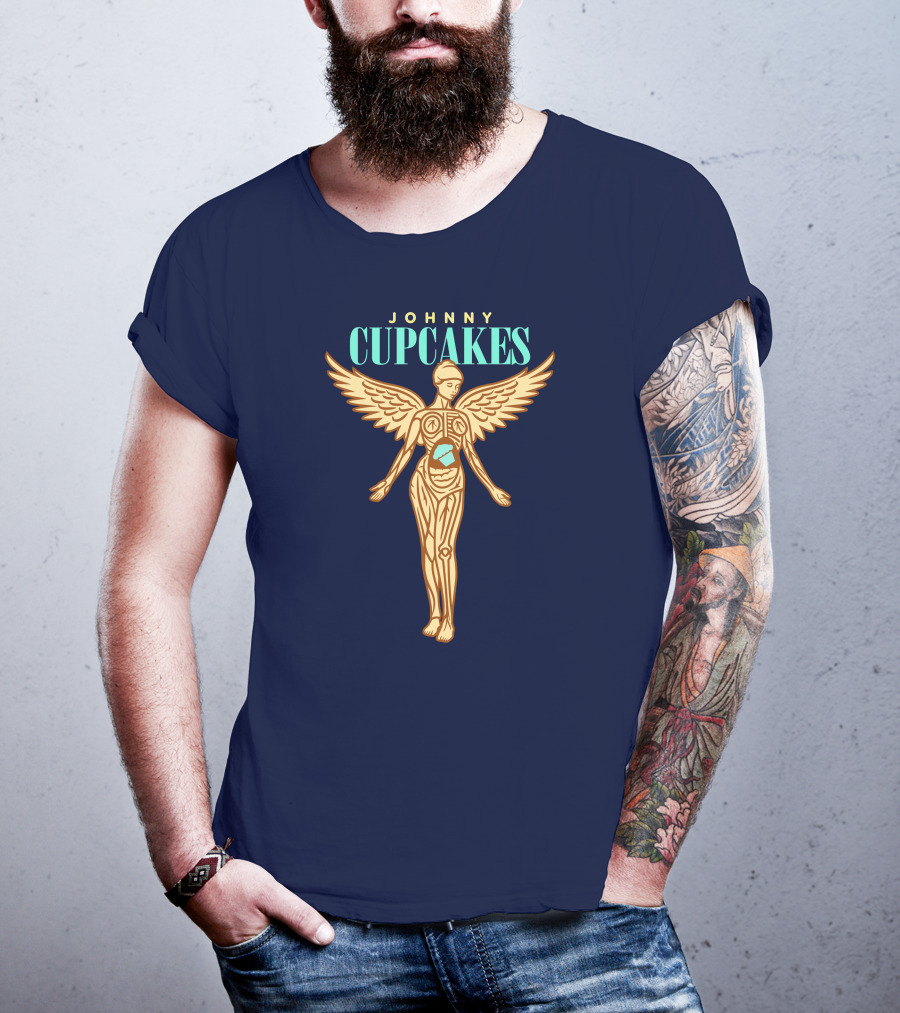 Johnny Cupcakes Winged Anatomical Figure With Cupcake Core T-Shirt
