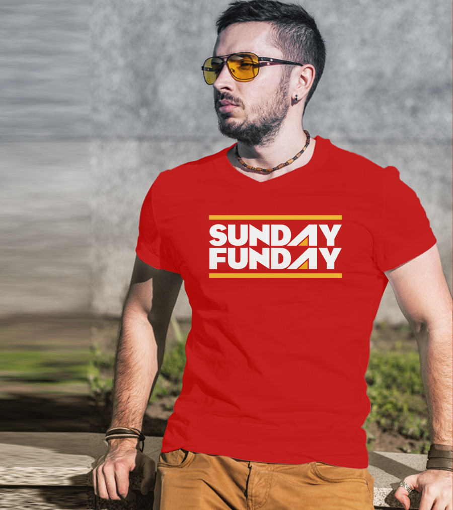 Sunday Funday Westside Storey Store Bold Red Typography T-Shirt