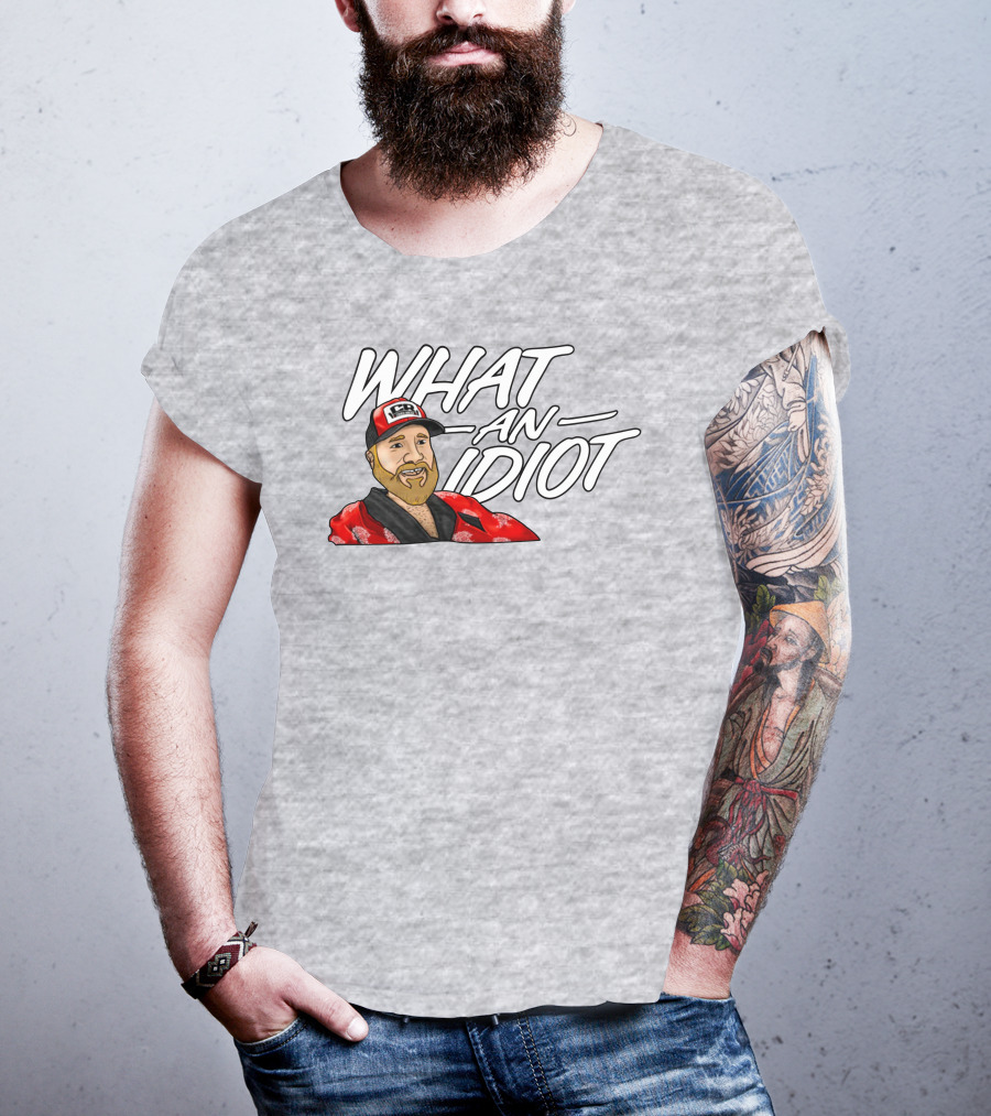 Couch Racer Who Says What An Idiot With Bearded Guy In Cap T-Shirt