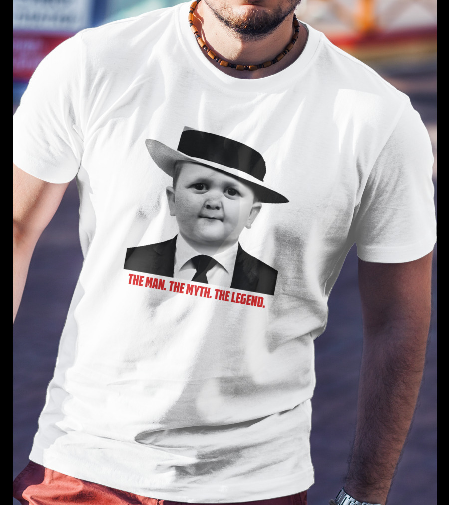 Hasbulla The Man The Myth The Legend Black Suit White Hat T-Shirt