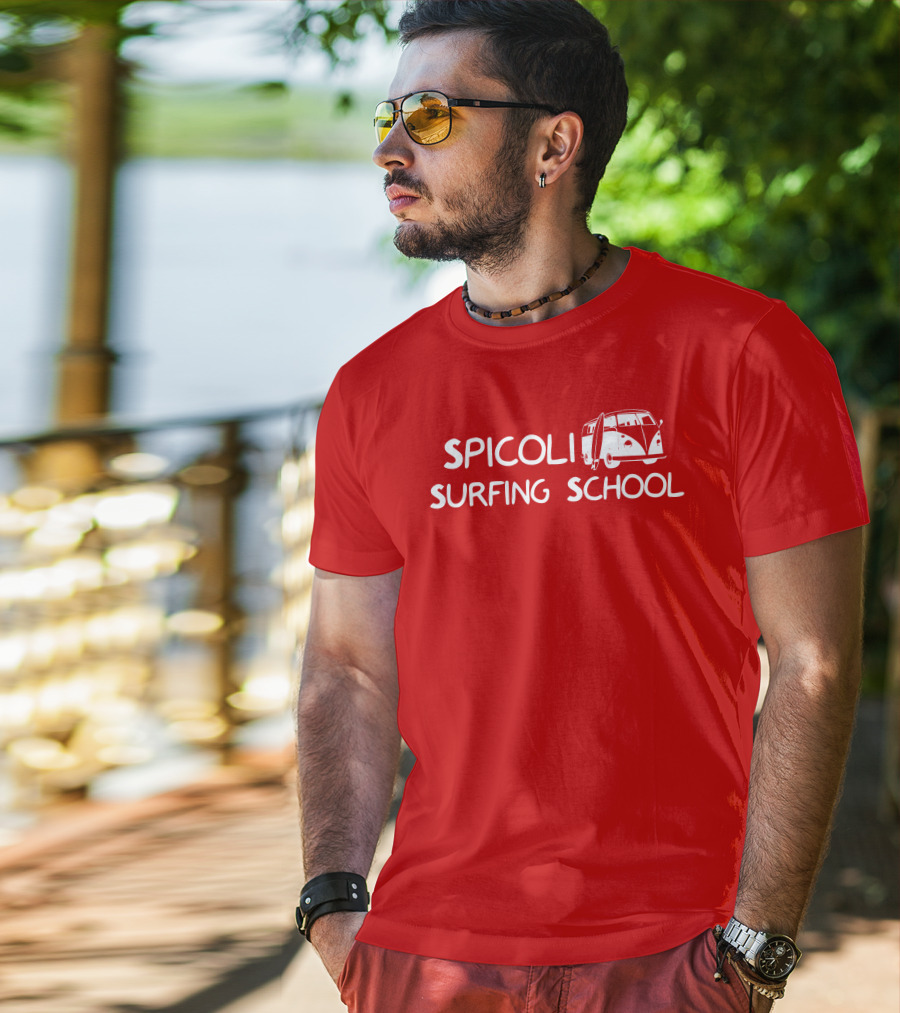 Spicoli Surfing School Super 70s Sports Vintage Van Surfboard T-Shirt