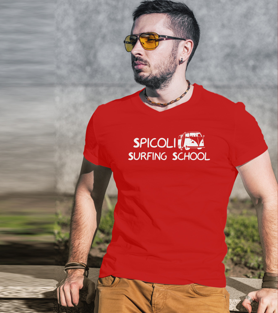 Spicoli Surfing School Super 70s Sports Vintage Van Surfboard T-Shirt