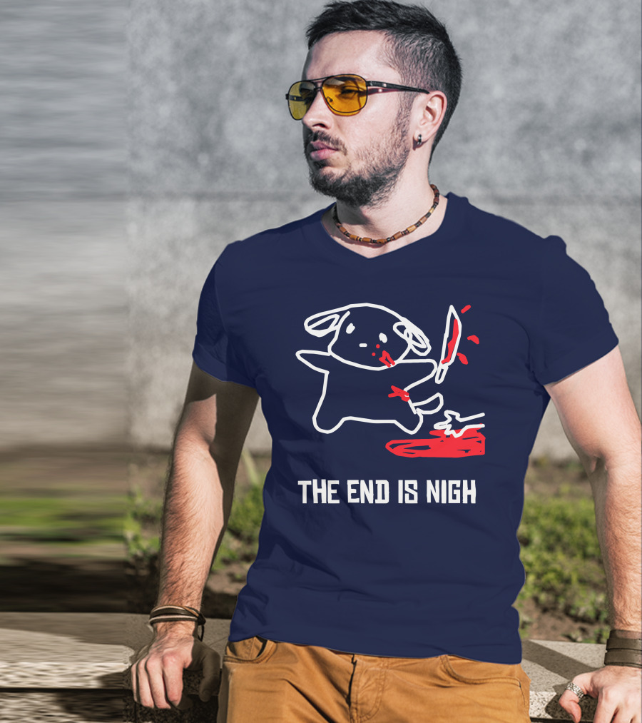 Iahfy The End Is Nigh Cute Creature With Knife And Blood T-Shirt