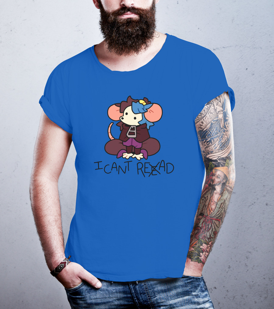 Willowmvp Merch I Can't Reead Mouse Character With Hooded Cloak T-Shirt
